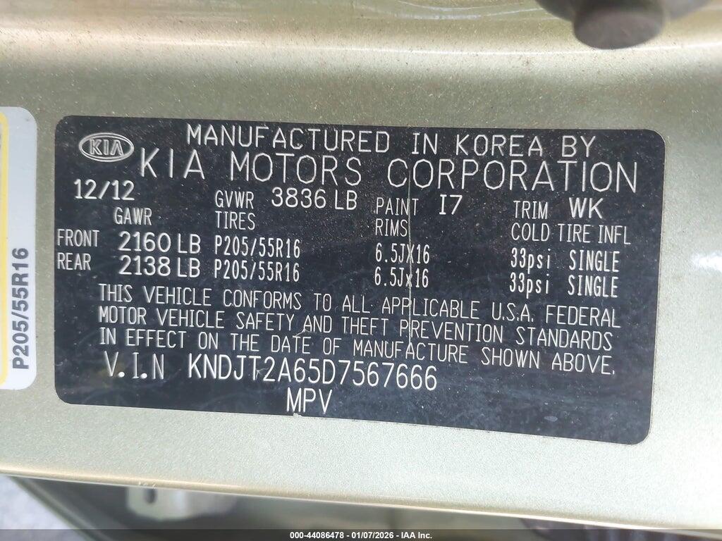 KNDJT2A65D7567666 2013 KIA SOUL photo no. 9