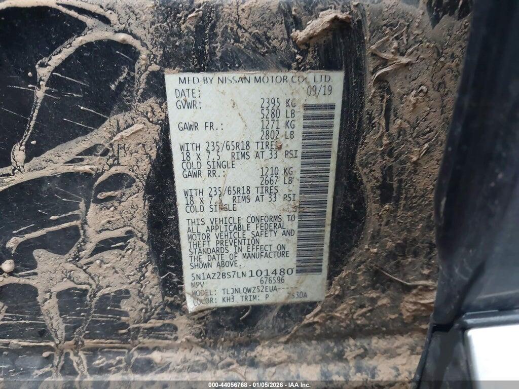 5N1AZ2BS7LN101480 2020 NISSAN MURANO photo no. 9