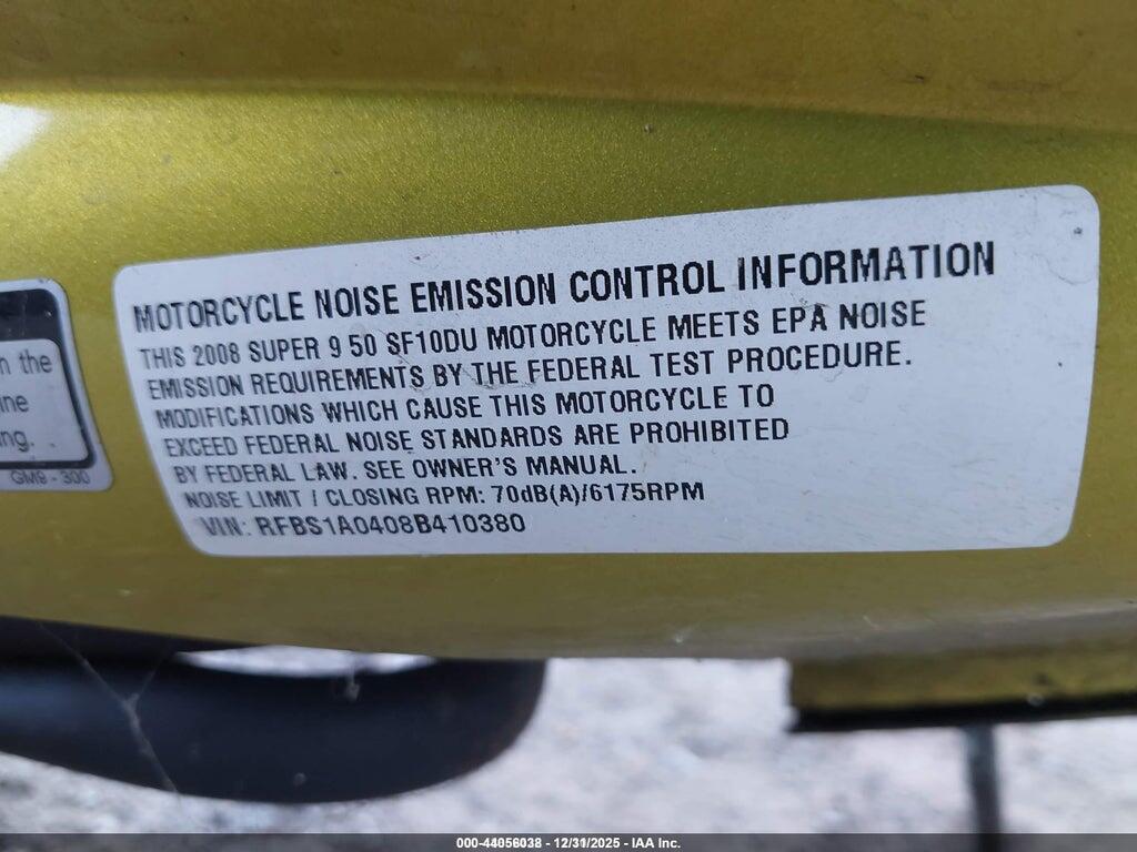 RFBS1A0408B410380 2008 KYMCO USA INC SUPER 9 50 photo no. 10