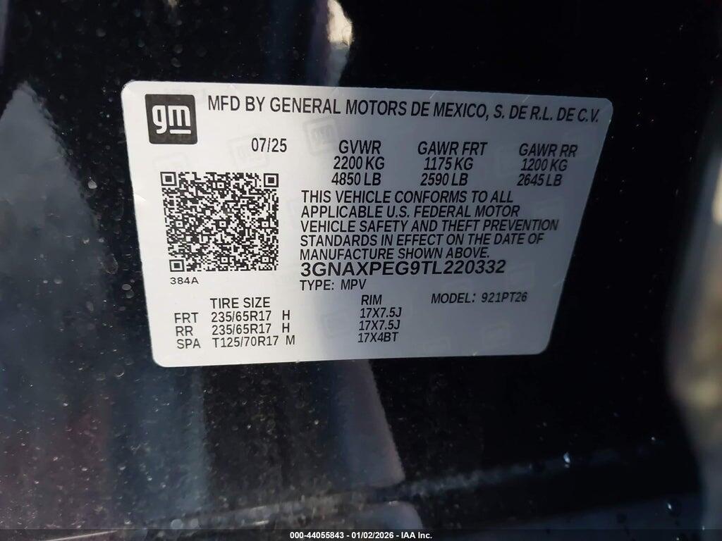 3GNAXPEG9TL220332 2026 CHEVROLET EQUINOX photo no. 9