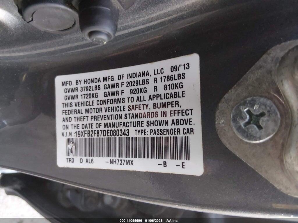 19XFB2F87DE080343 2013 HONDA CIVIC photo no. 9