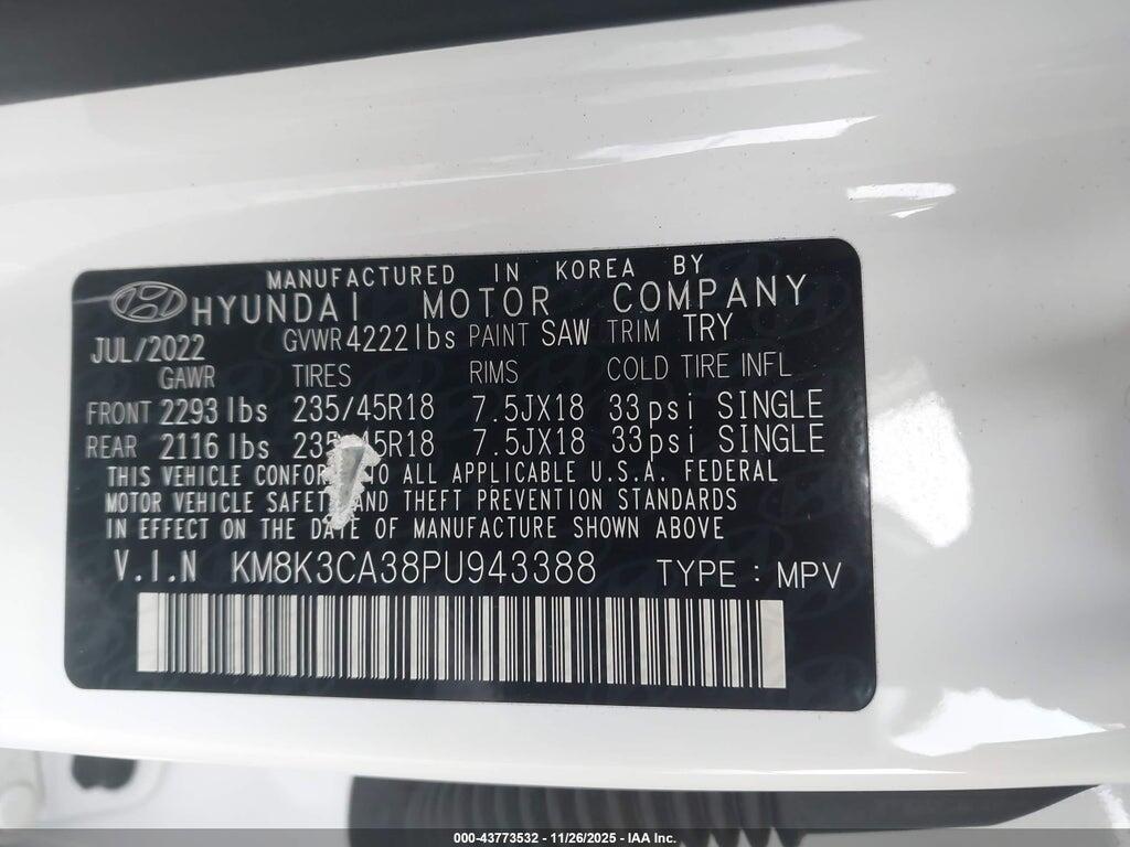 KM8K3CA38PU943388 2023 HYUNDAI KONA photo no. 9