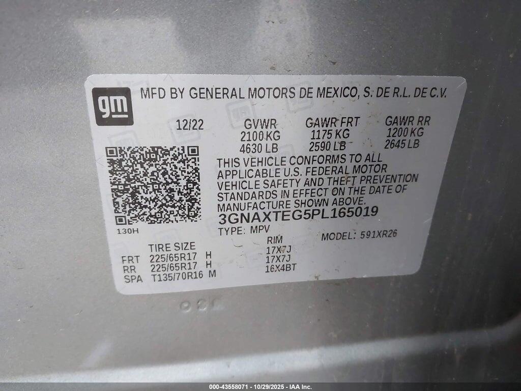 3GNAXTEG5PL165019 2023 CHEVROLET EQUINOX photo no. 9