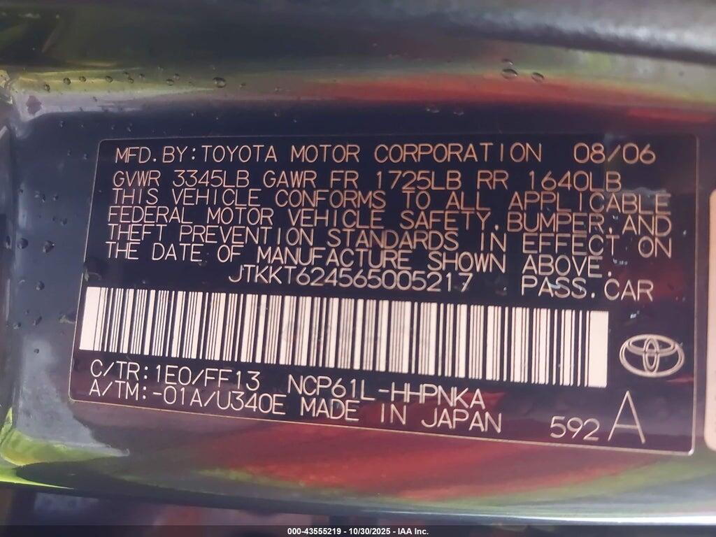 JTKKT624565005217 2006 SCION XA photo no. 9