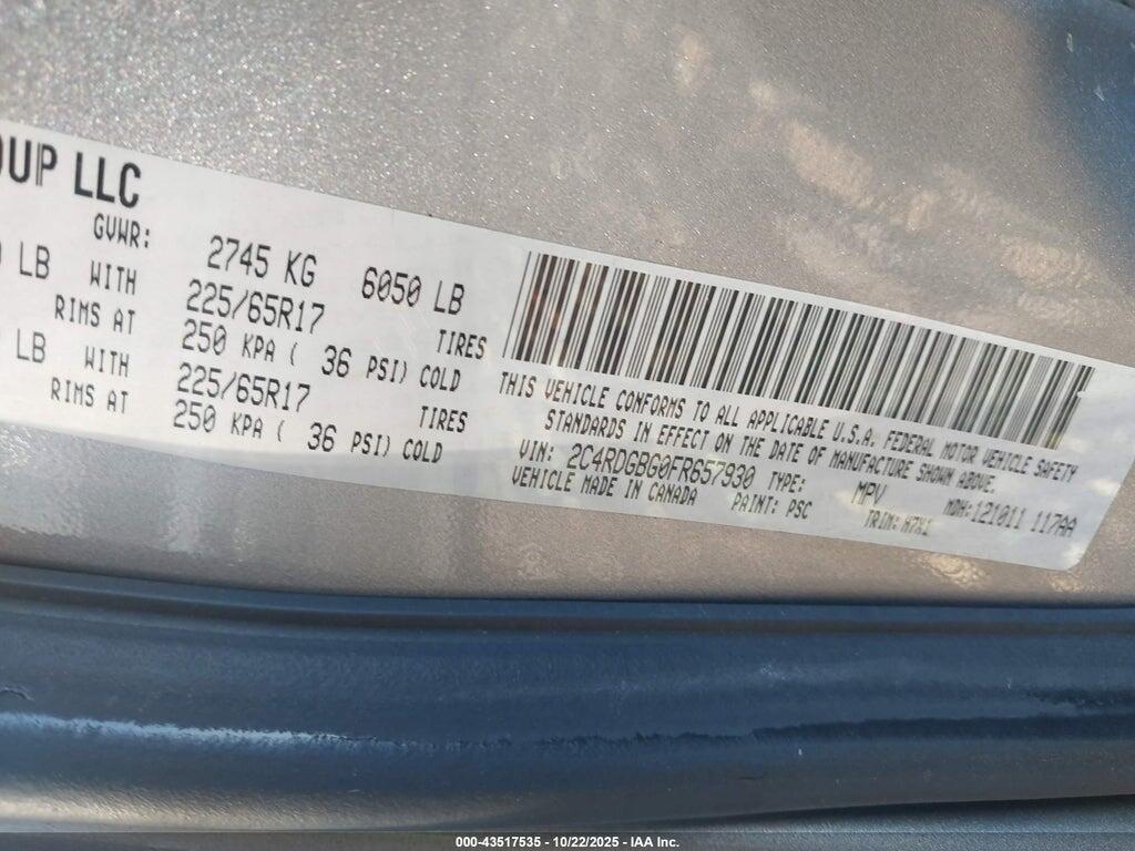 2C4RDGBG0FR657930 2015 DODGE GRAND CARAVAN photo no. 9