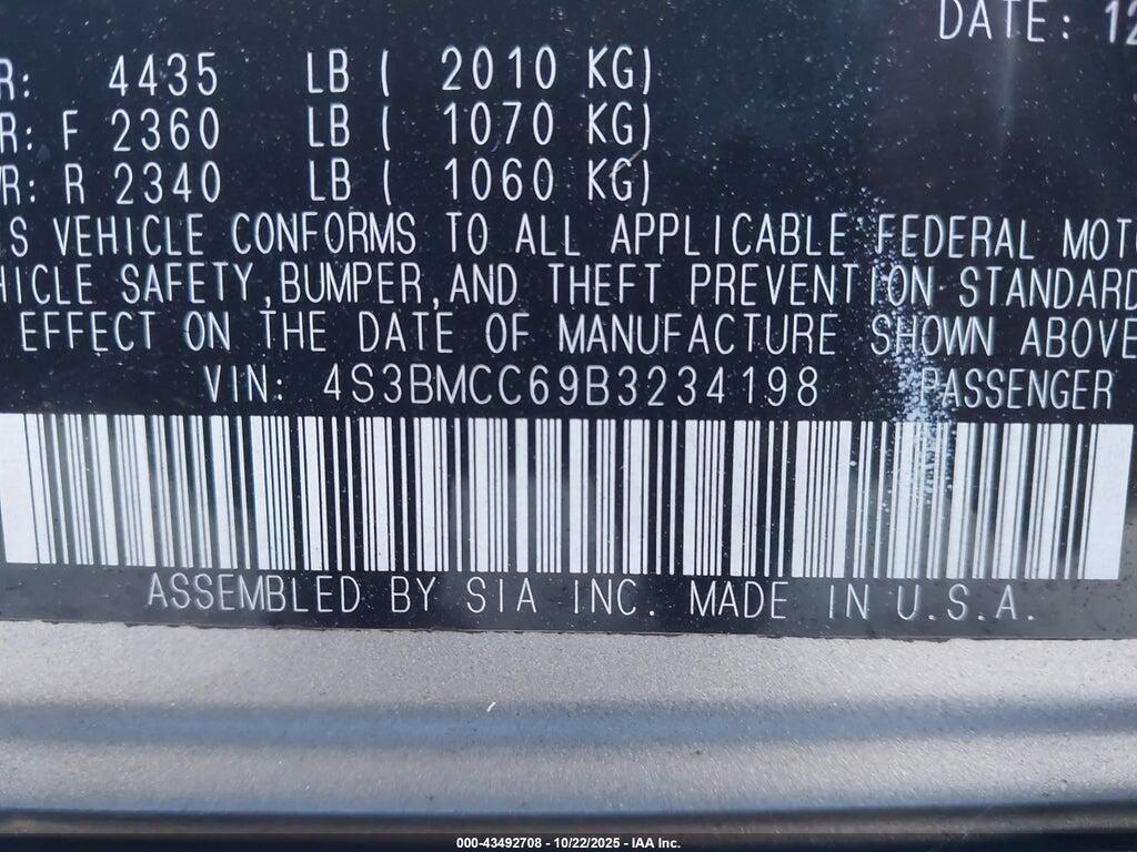 4S3BMCC69B3234198 2011 SUBARU LEGACY photo no. 9