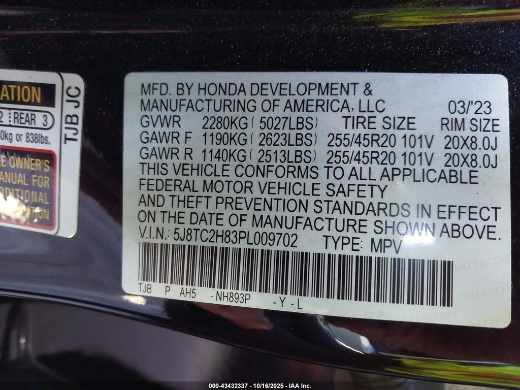 5J8TC2H83PL009702 2023 ACURA RDX photo no. 9