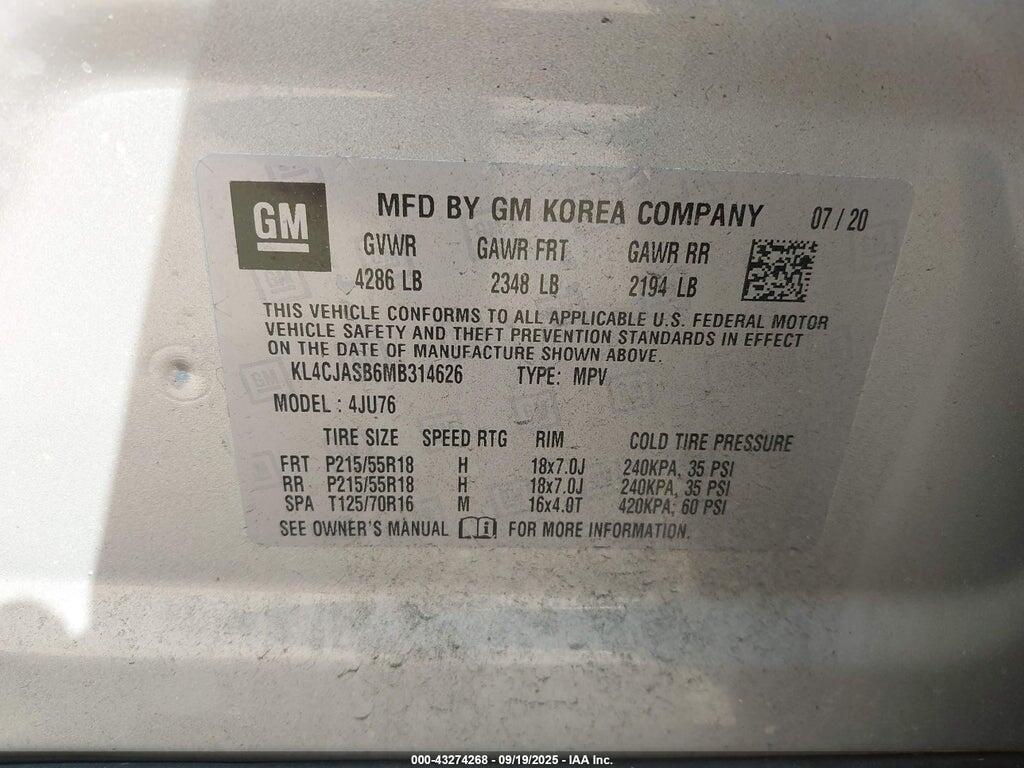 KL4CJASB6MB314626 2021 BUICK ENCORE photo no. 9