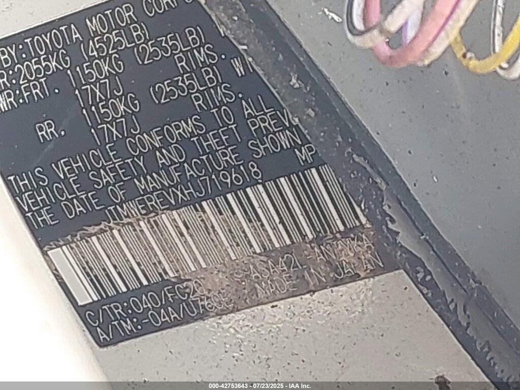JTMWFREVXHJ719618 2017 TOYOTA RAV4 photo no. 9