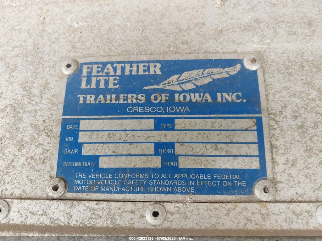 1FPL20206HA002258 1987 FEATHERLITE MFG INC FEATHERLITE MFG INC photo no. 9