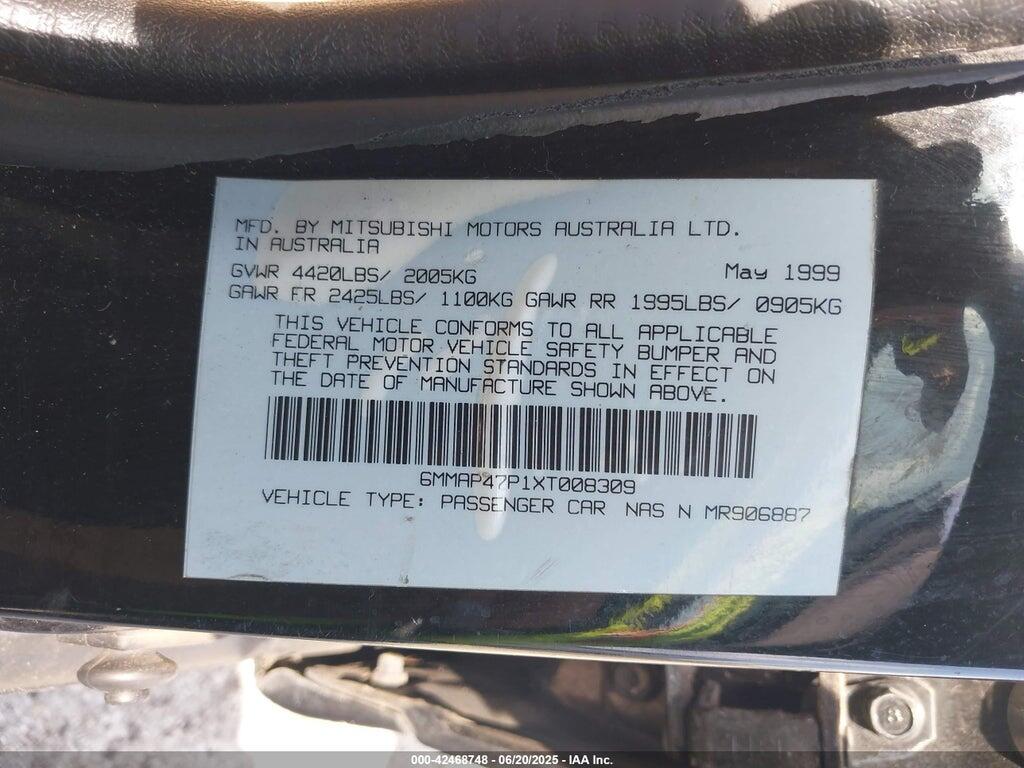 6MMAP47P1XT008309 1999 MITSUBISHI DIAMANTE photo no. 9