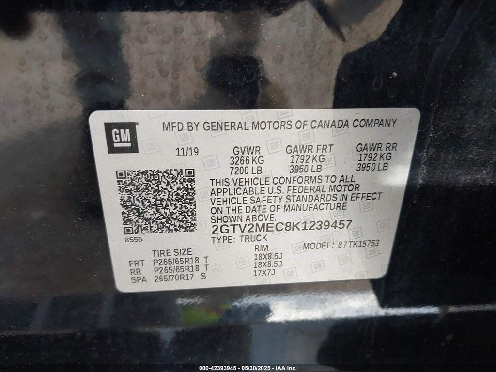 2GTV2MEC8K1239457 2019 GMC SIERRA 1500 LIMITED photo no. 9