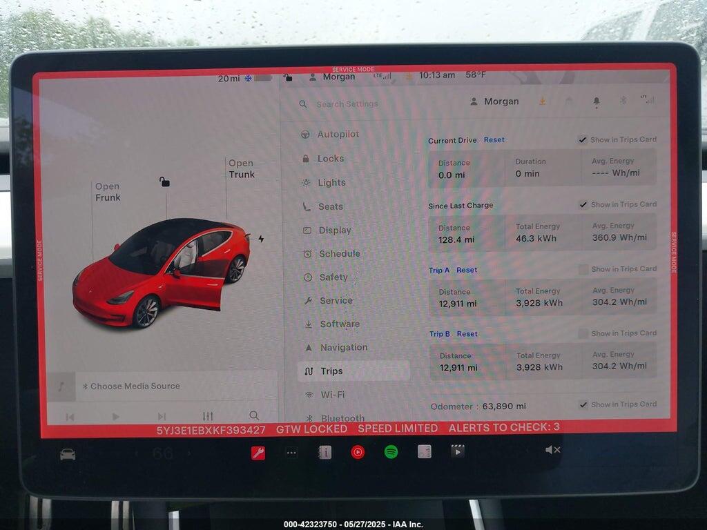 5YJ3E1EBXKF393427 2019 TESLA MODEL 3 photo no. 7