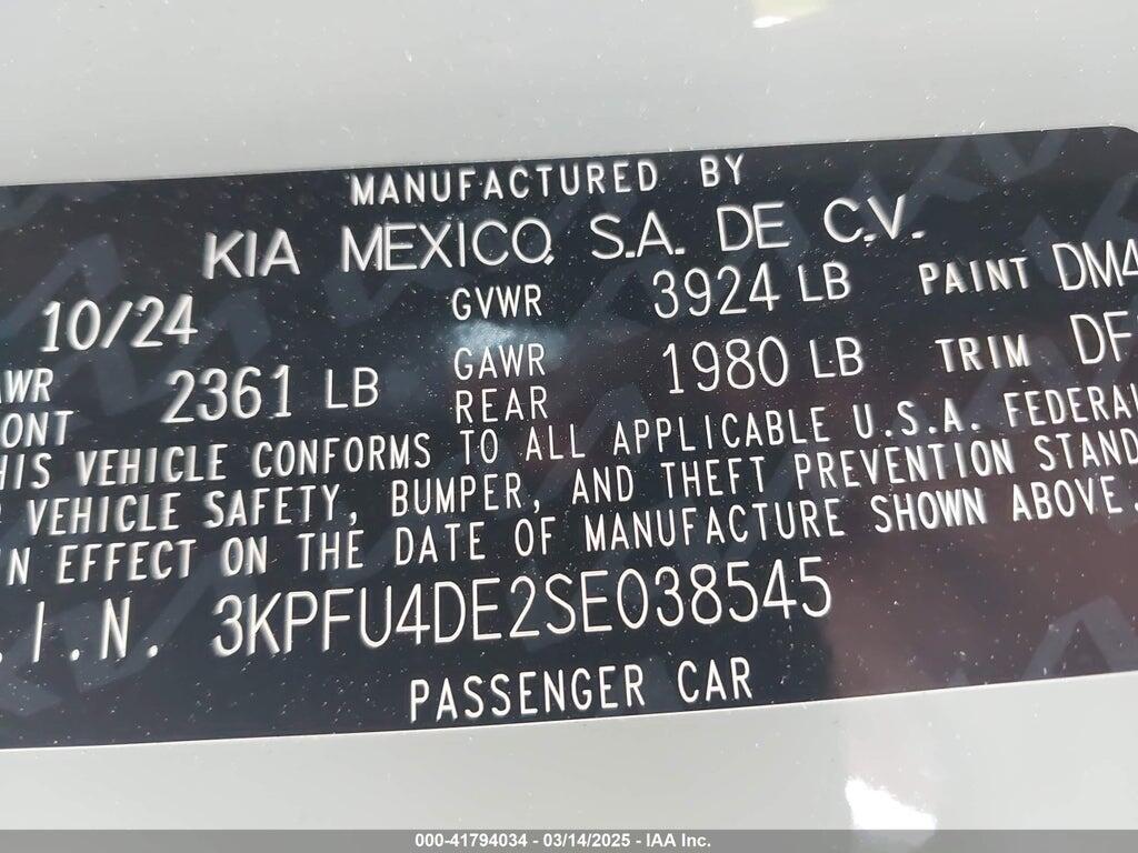 3KPFU4DE2SE038545 2025 KIA K4 photo no. 9