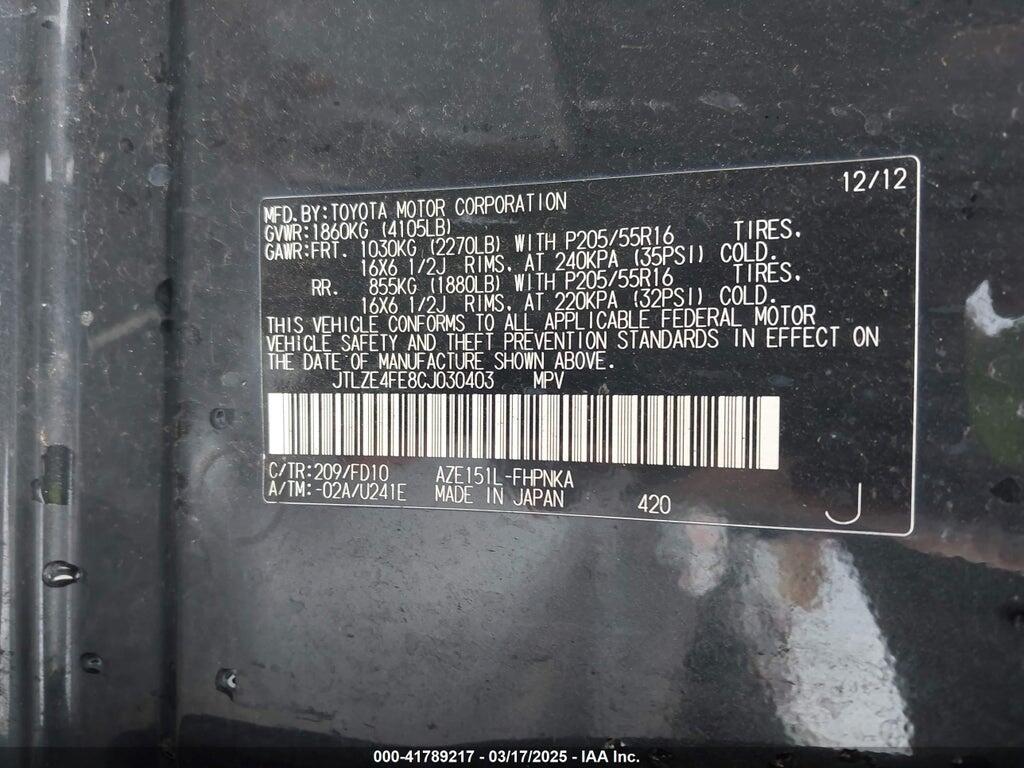 JTLZE4FE8CJ030403 2012 SCION XB photo no. 9