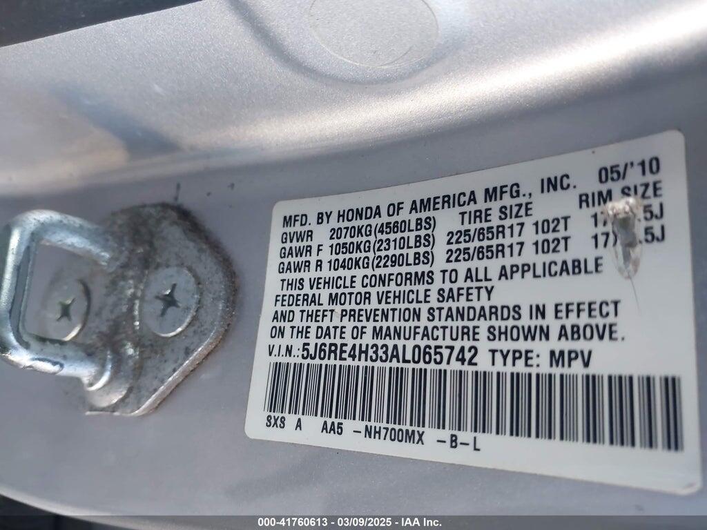 5J6RE4H33AL065742 2010 HONDA CR-V photo no. 9