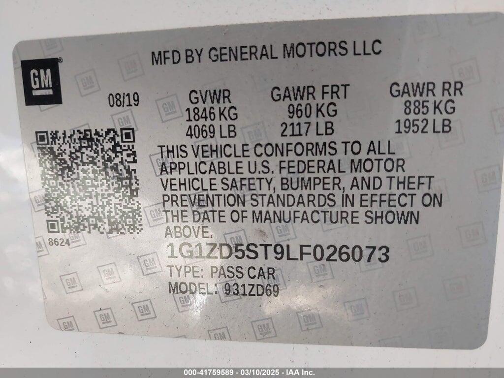 1G1ZD5ST9LF026073 2020 CHEVROLET MALIBU photo no. 9