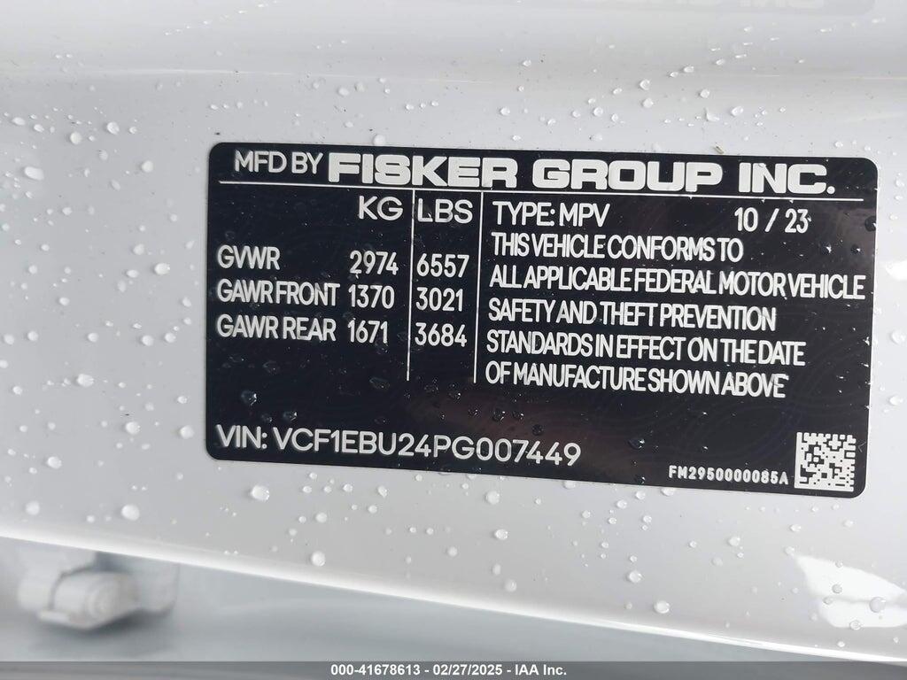 VCF1EBU24PG007449 2023 FISKER OCEAN photo no. 9