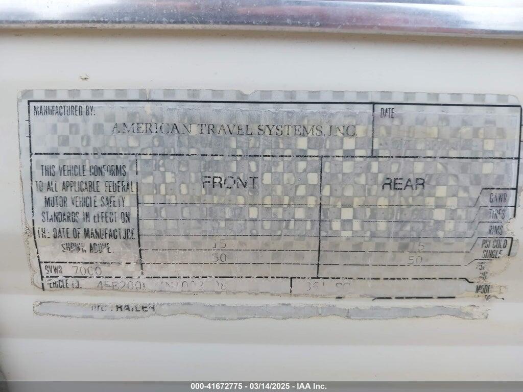 45E200R24N1003708 1992 VAGABOND TRAVEL TRLR photo no. 9