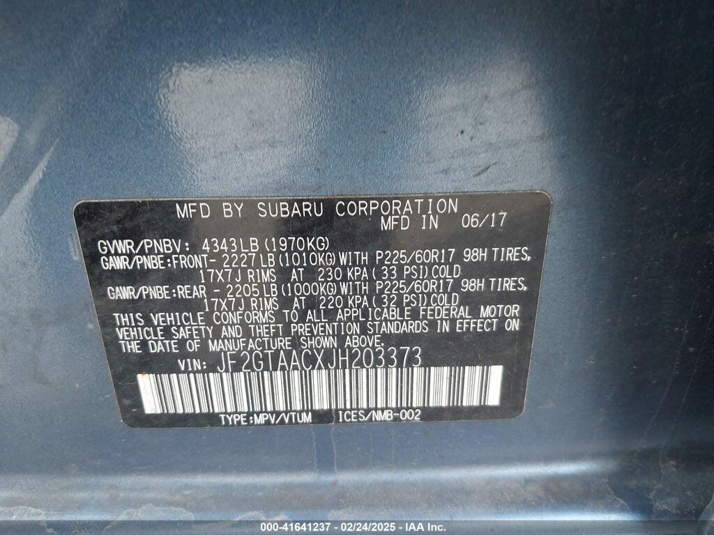 JF2GTAACXJH203373 2018 SUBARU CROSSTREK photo no. 9