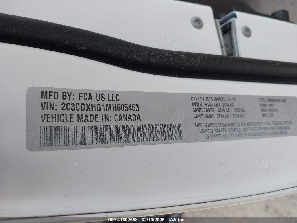 2C3CDXHG1MH605453 2021 DODGE CHARGER photo no. 9