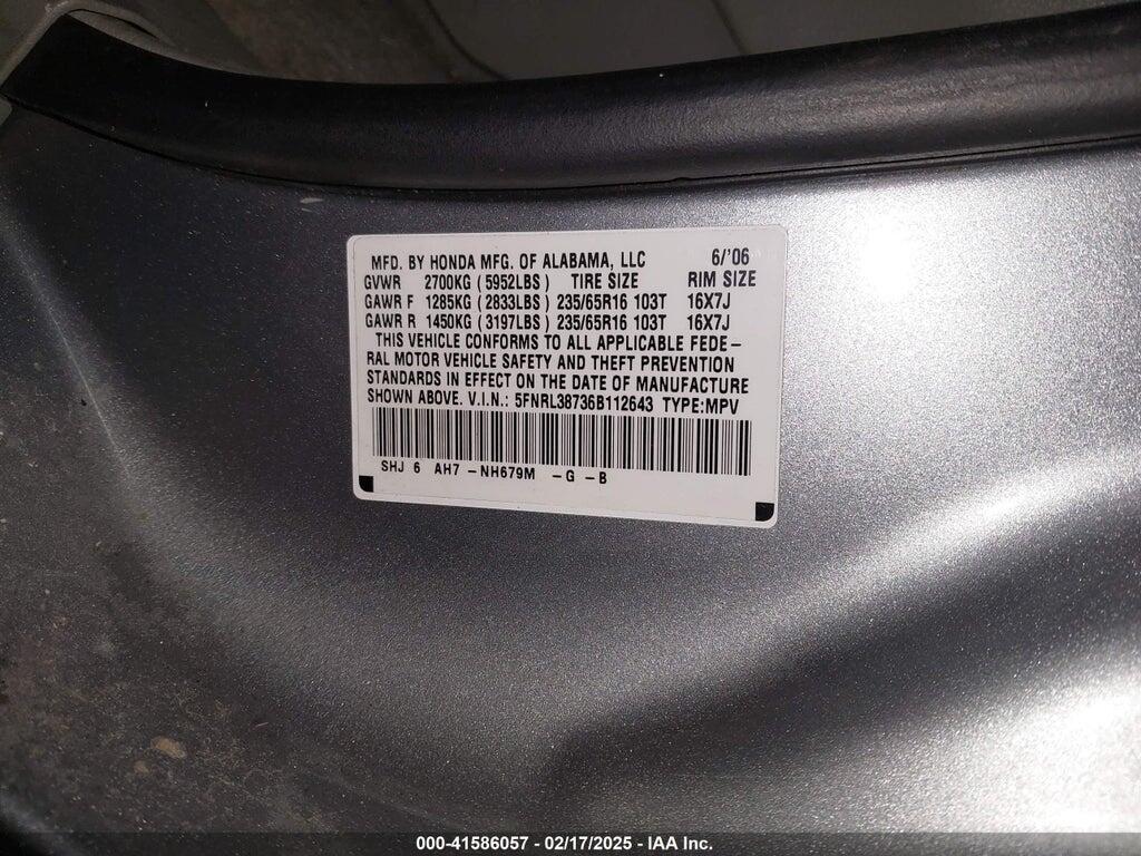 5FNRL38736B112643 2006 HONDA ODYSSEY photo no. 9
