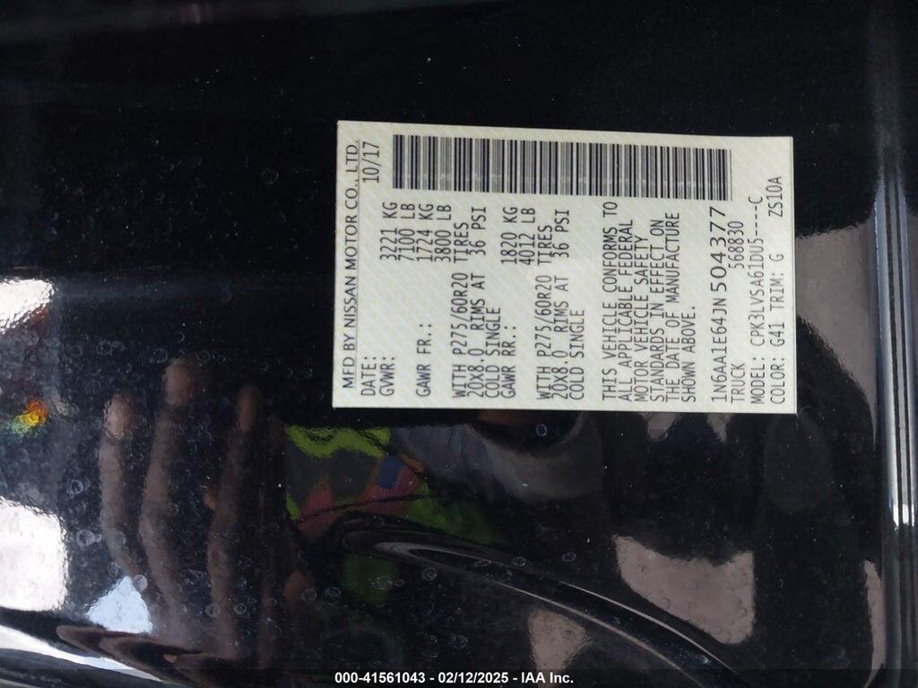 1N6AA1E64JN504377 2018 NISSAN TITAN photo no. 9