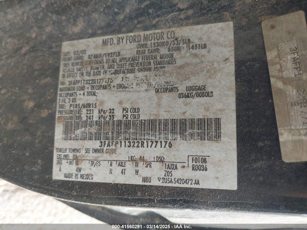 3FAFP11322R177176 2002 FORD ESCORT photo no. 9