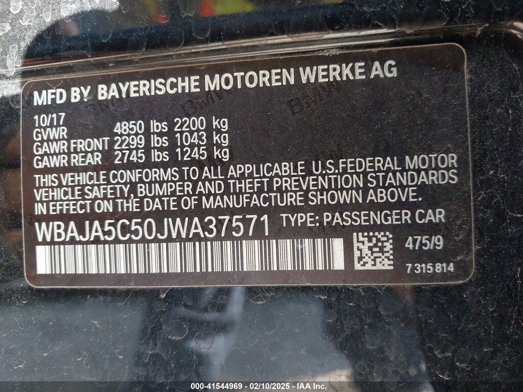 WBAJA5C50JWA37571 2018 BMW 530I photo no. 9