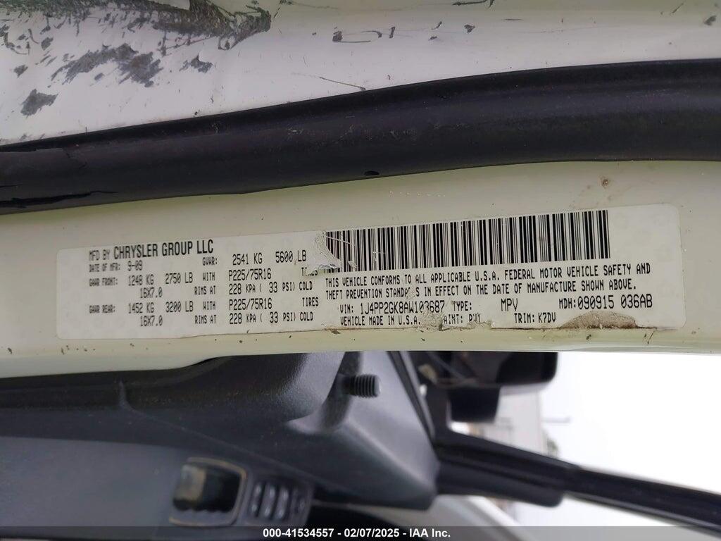 1J4PP2GK8AW103687 2010 JEEP LIBERTY photo no. 9