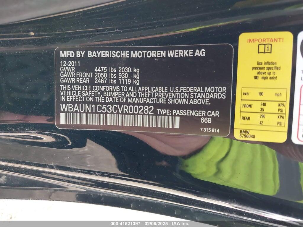 WBAUN1C53CVR00282 2012 BMW 128I photo no. 9