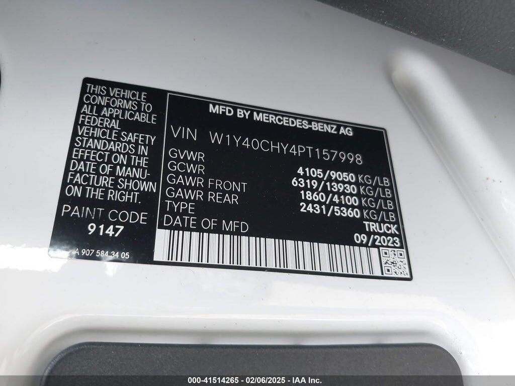W1Y40CHY4PT157998 2023 MERCEDES-BENZ SPRINTER 2500 photo no. 9