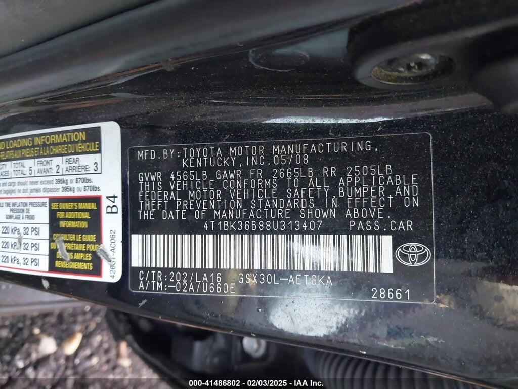 4T1BK36B88U313407 2008 TOYOTA AVALON photo no. 9