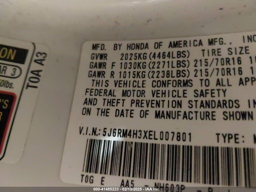 5J6RM4H3XEL007801 2014 HONDA CR-V photo no. 9