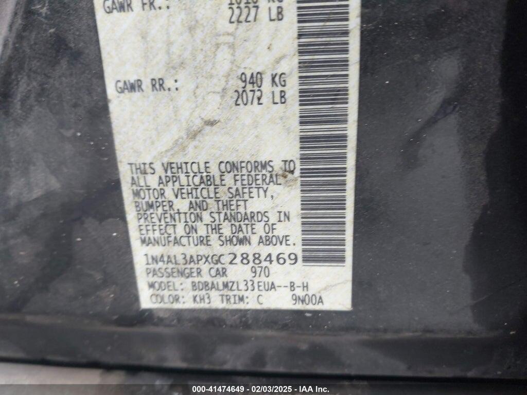 1N4AL3APXGC288469 2016 NISSAN ALTIMA photo no. 9