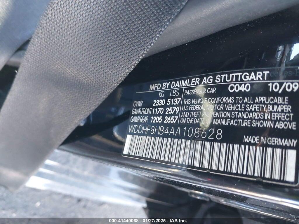 WDDHF8HB4AA108628 2010 MERCEDES-BENZ E 350 photo no. 9