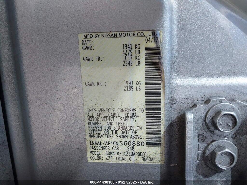 1N4AL2AP4CN560880 2012 NISSAN ALTIMA photo no. 9