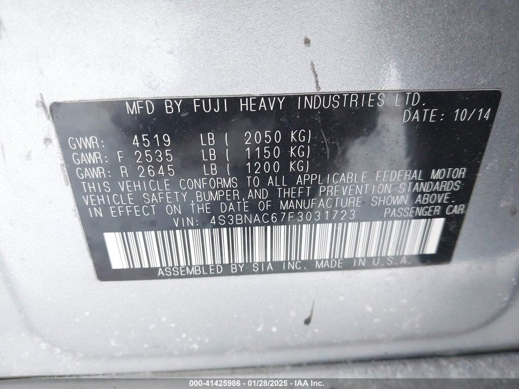 4S3BNAC67F3031723 2015 SUBARU LEGACY photo no. 9