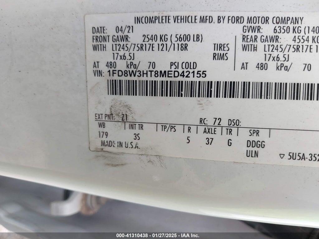 1FD8W3HT8MED42155 2021 FORD SUPER DUTY F-350 DRW photo no. 8
