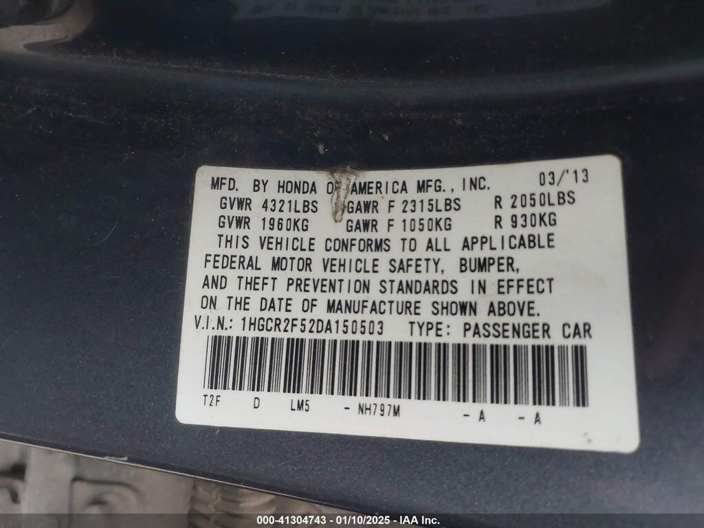 1HGCR2F52DA150503 2013 HONDA ACCORD photo no. 9