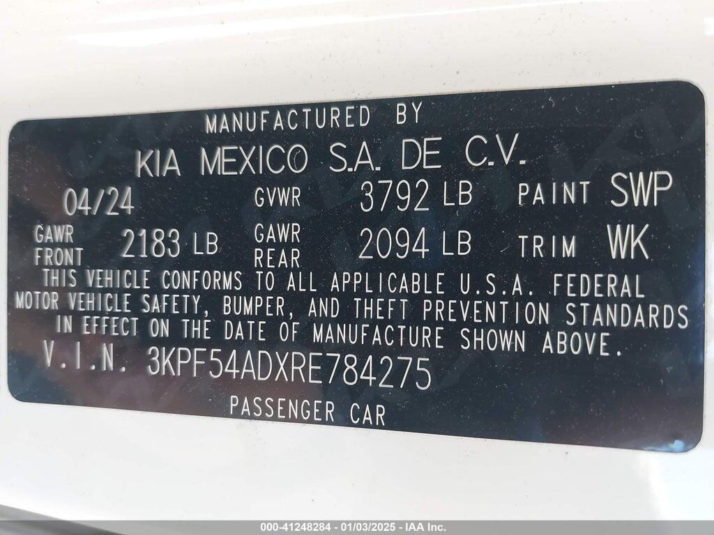 3KPF54ADXRE784275 2024 KIA FORTE photo no. 9