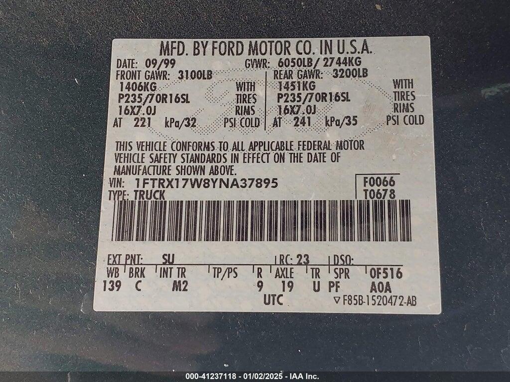 1FTRX17W8YNA37895 2000 FORD F-150 photo no. 9