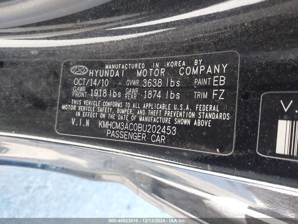 KMHCM3AC0BU202453 2011 HYUNDAI ACCENT photo no. 9
