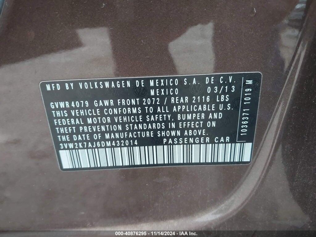 3VW2K7AJ6DM432014 2013 VOLKSWAGEN JETTA photo no. 9