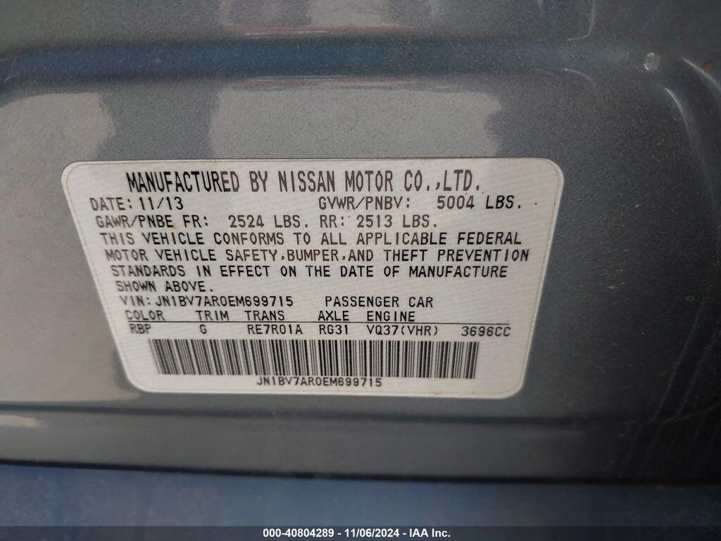 JN1BV7AR0EM699715 2014 INFINITI Q50 photo no. 9