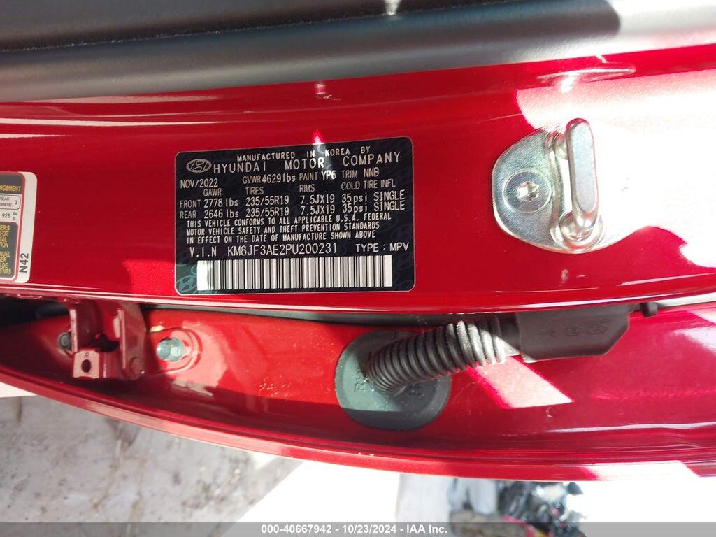 KM8JF3AE2PU200231 2023 HYUNDAI TUCSON photo no. 9