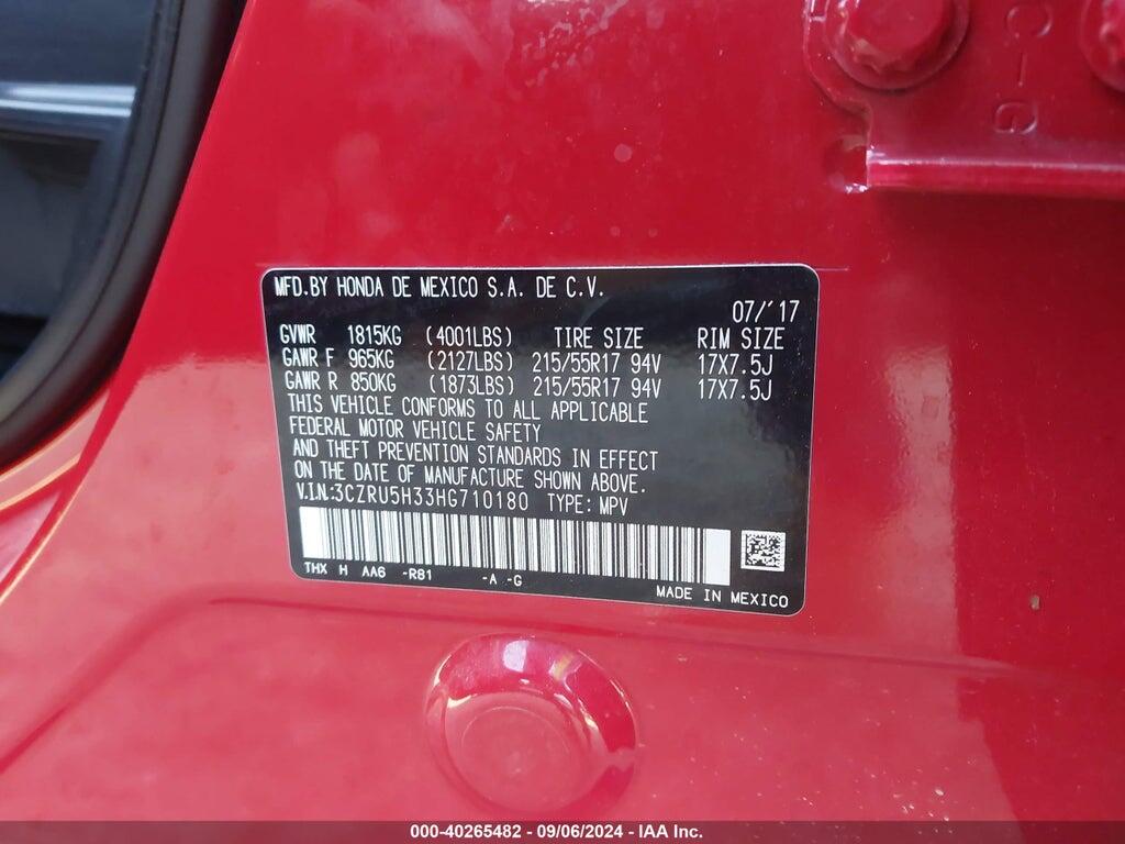 3CZRU5H33HG710180 2017 HONDA HR-V photo no. 9