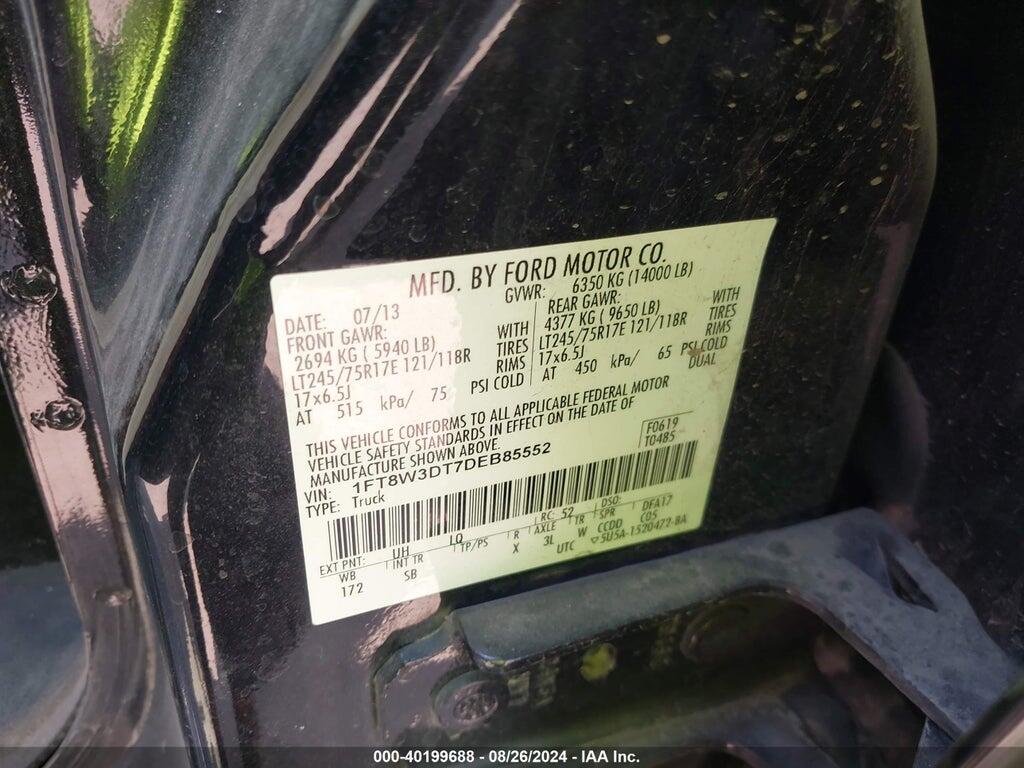 1FT8W3DT7DEB85552 2013 FORD F-350 photo no. 9