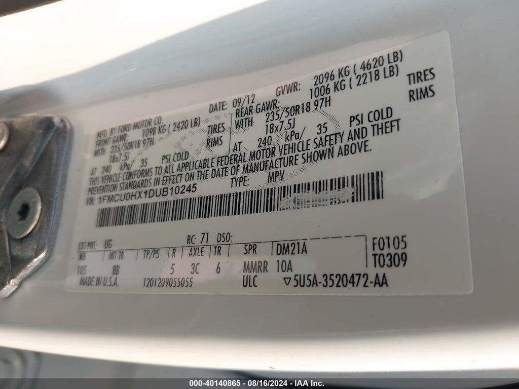 1FMCU0HX1DUB10245 2013 FORD ESCAPE photo no. 9