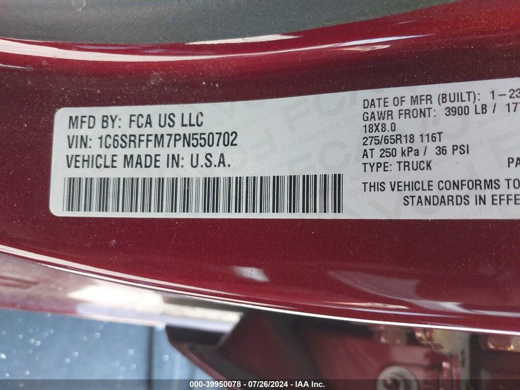 1C6SRFFM7PN550702 2023 RAM 1500 photo no. 9